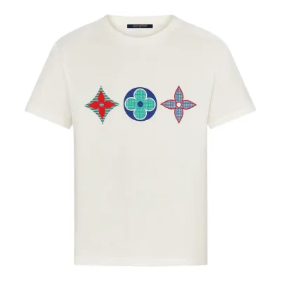 LOUIS VUITTON Flower Monogram Embroidered T-Shirt