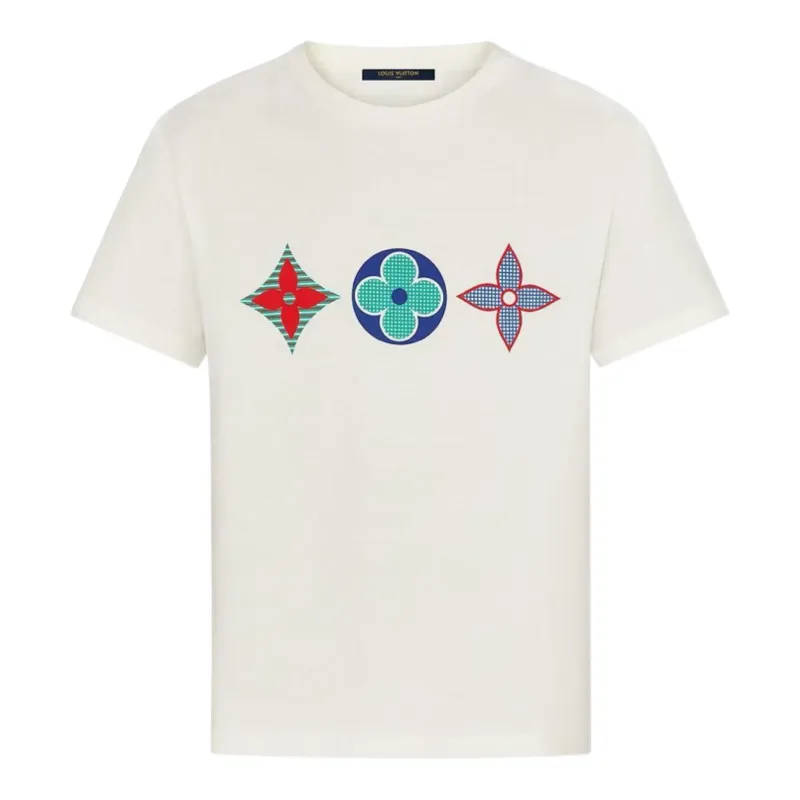 LOUIS VUITTON Flower Monogram Embroidered T-Shirt