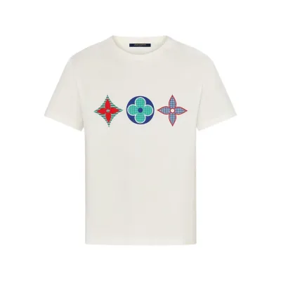 LOUIS VUITTON Flower Monogram Embroidered T-Shirt