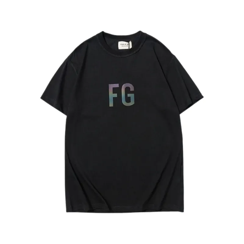 Fear Of God Reflective Logo T-shirt Black