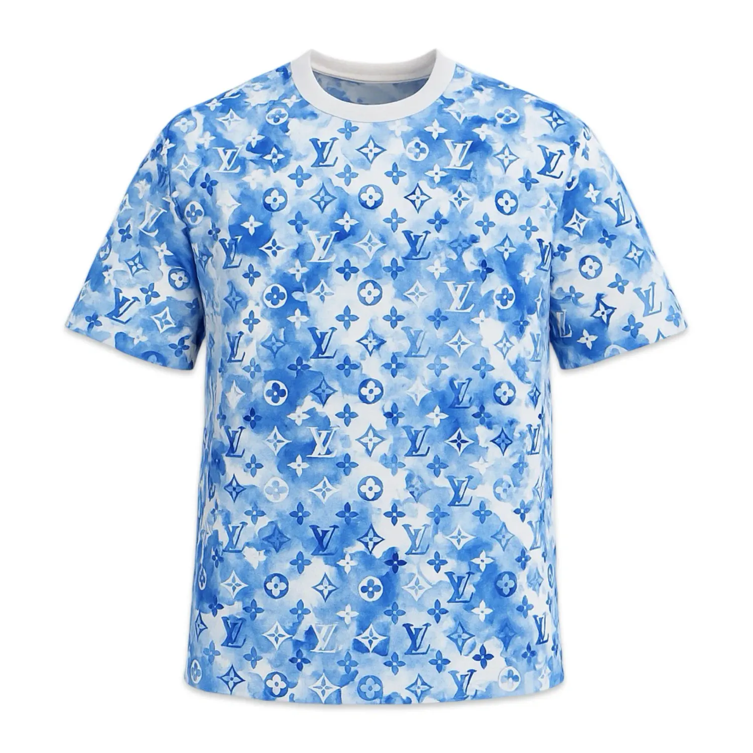 Louis Vuitton White &amp; Blue T-shirt Watercolor Monogram Mini