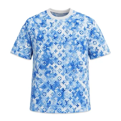 Louis Vuitton White &amp; Blue T-shirt Watercolor Monogram Mini