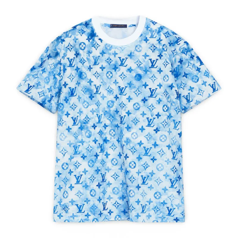 Louis Vuitton White &amp; Blue T-shirt Watercolor Monogram Mini