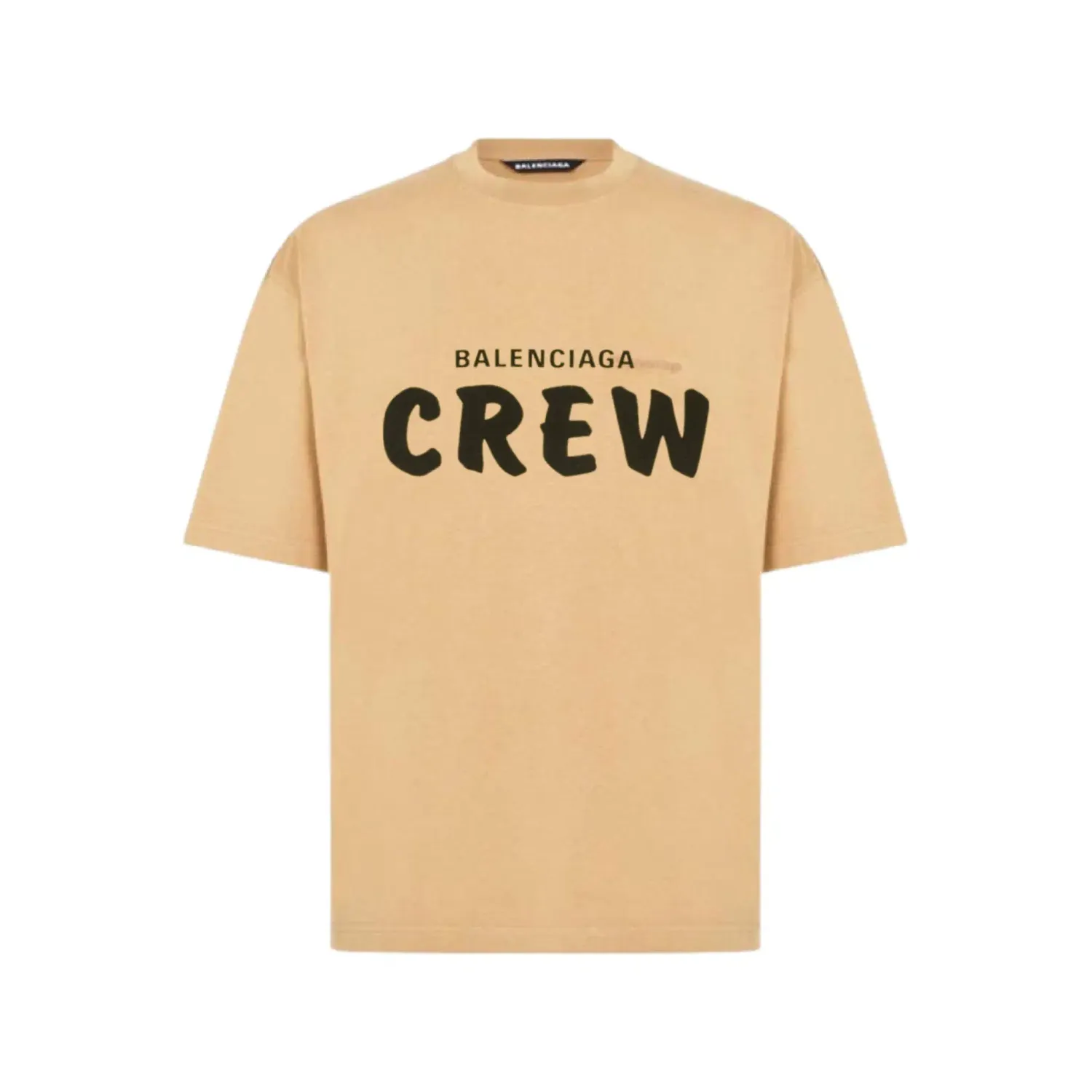 BALENCIAGA Crew Cotton Oversized T-Shirt Beige