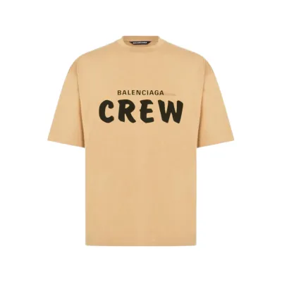 BALENCIAGA Crew Cotton Oversized T-Shirt Beige