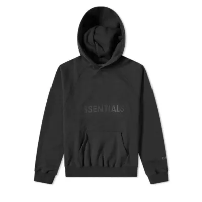 FEAR OF GOD ESSENTIALS 3D SILICON HOODIE BLACK