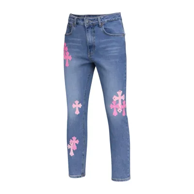 Chrome Hearts pink panther jeans