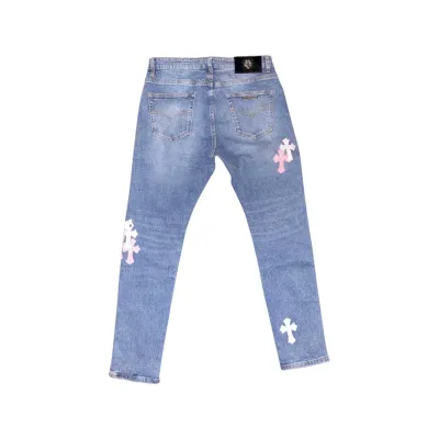 Chrome Hearts pink panther jeans