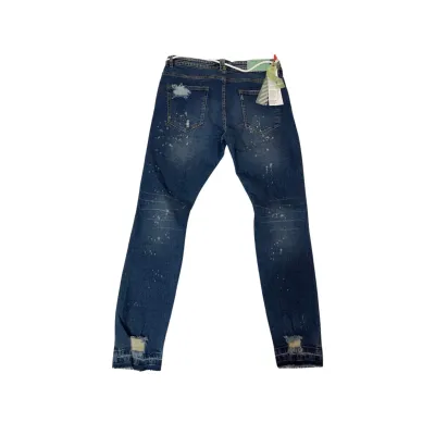 Off-White Denim Jeans  Distressed Dark Blue