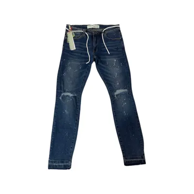 Off-White Denim Jeans  Distressed Dark Blue