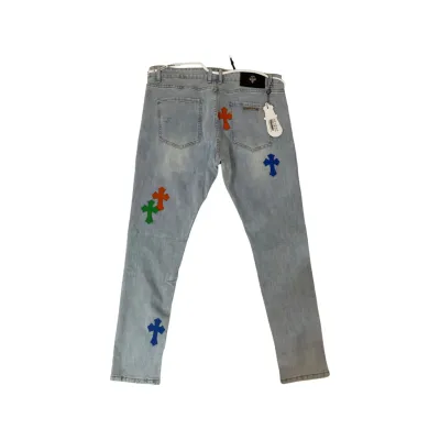 Chrome Hearts Multicolored Cross Denim Jeans