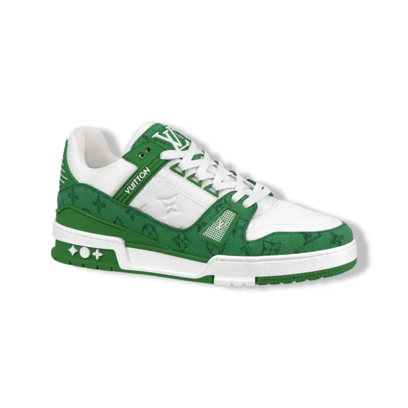 LOUIS VUITTON LV TRAINER SNEAKER DENIN in GREEN