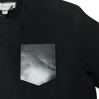 Gucci T-shirt Technical Jersey With Leather Pocket Black
