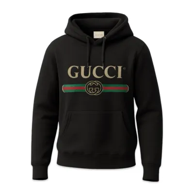 Gucci Hooded Cotton With Gucci Logo Black