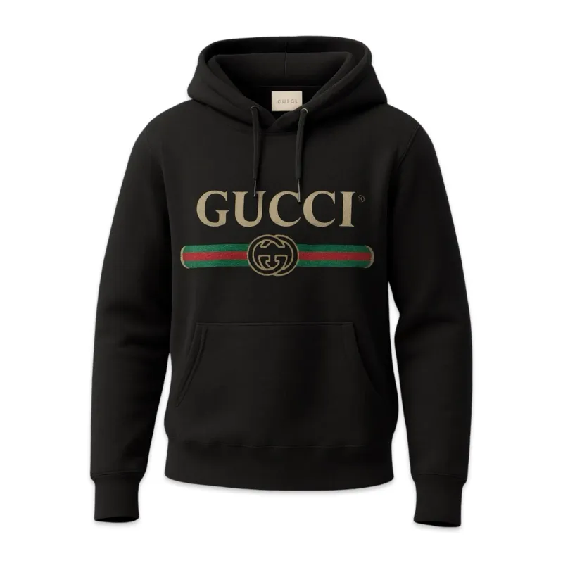 Gucci Hooded Cotton With Gucci Logo Black