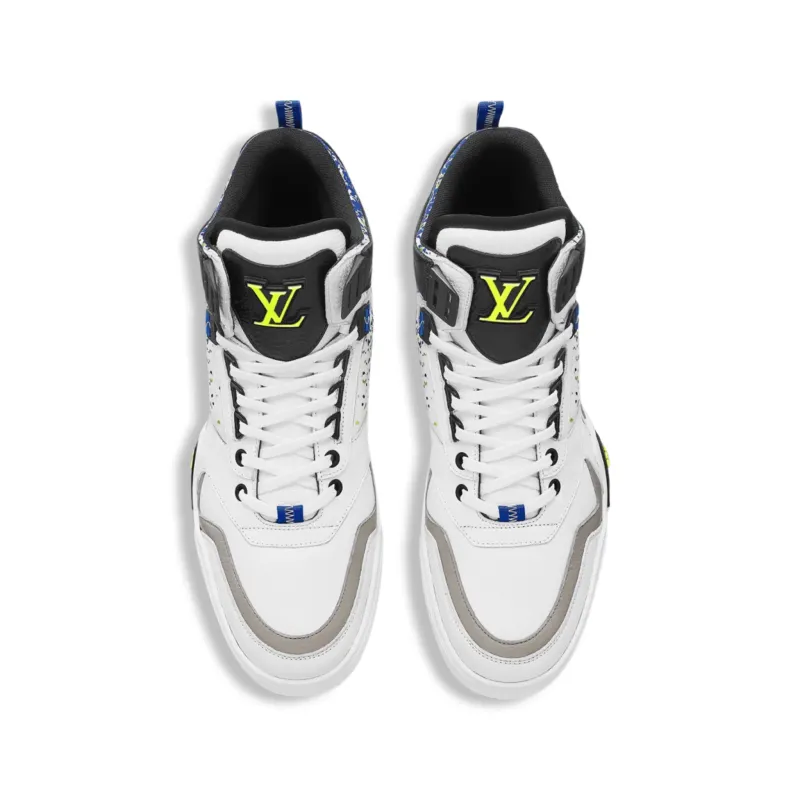 LOUIS VUITTON White &amp; Neon Print 'LV Hiking' Boot