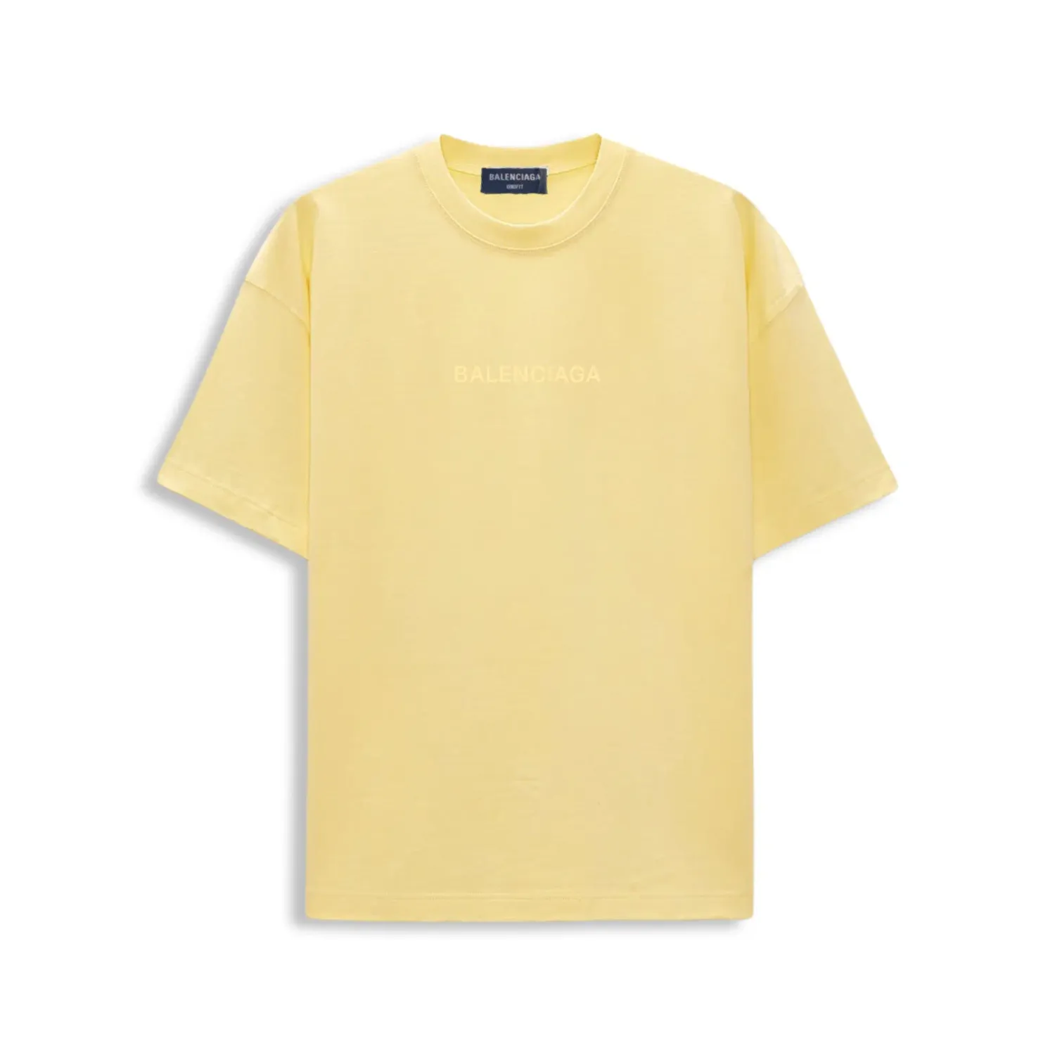 BALENCIAGA MEN'S LOGO T-SHIRT MEDIUM Oversize IN YELLOW