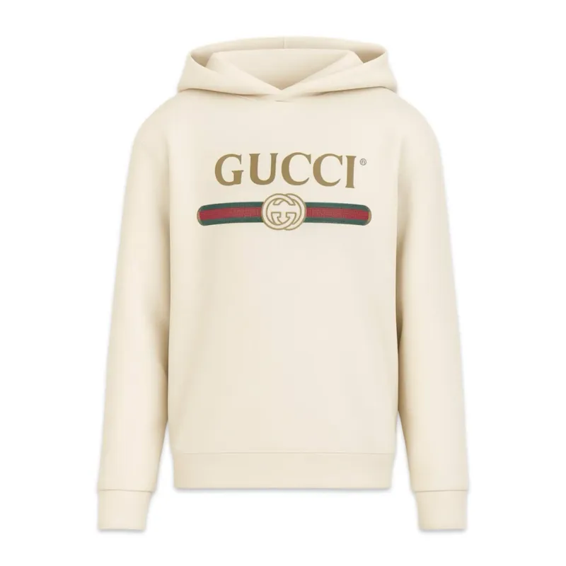 Gucci Hooded Cotton With Gucci Logo White