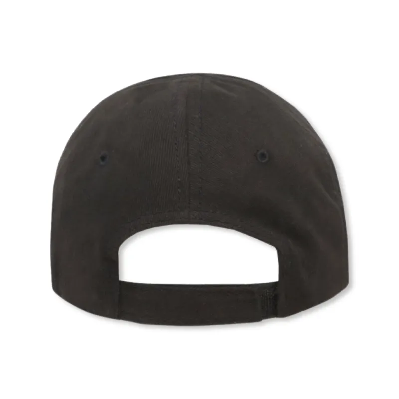 BALENCIAGA LOGO EMBROIDERED BASEBALL CAP Black/White