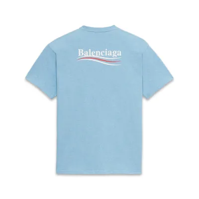 BALENCIAGA Political Campaign T-Shirt Baby Blue