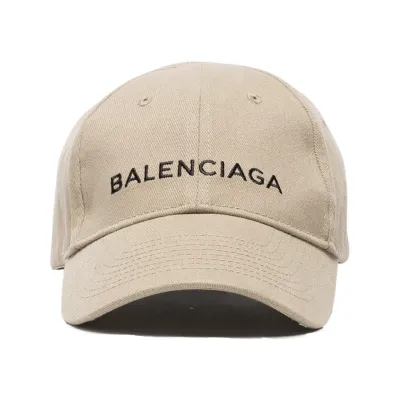 BALENCIAGA LOGO EMBROIDERED BASEBALL CAP Beige
