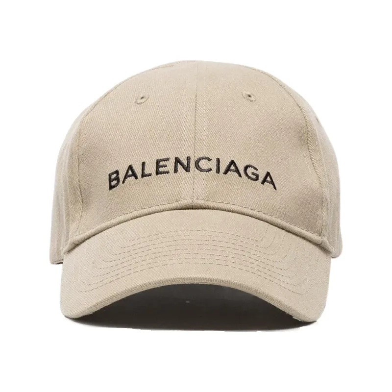 BALENCIAGA LOGO EMBROIDERED BASEBALL CAP Beige