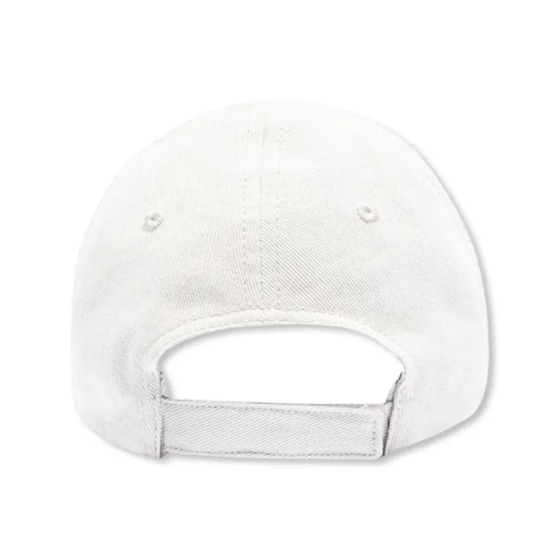 BALENCIAGA LOGO EMBROIDERED BASEBALL CAP White/Black