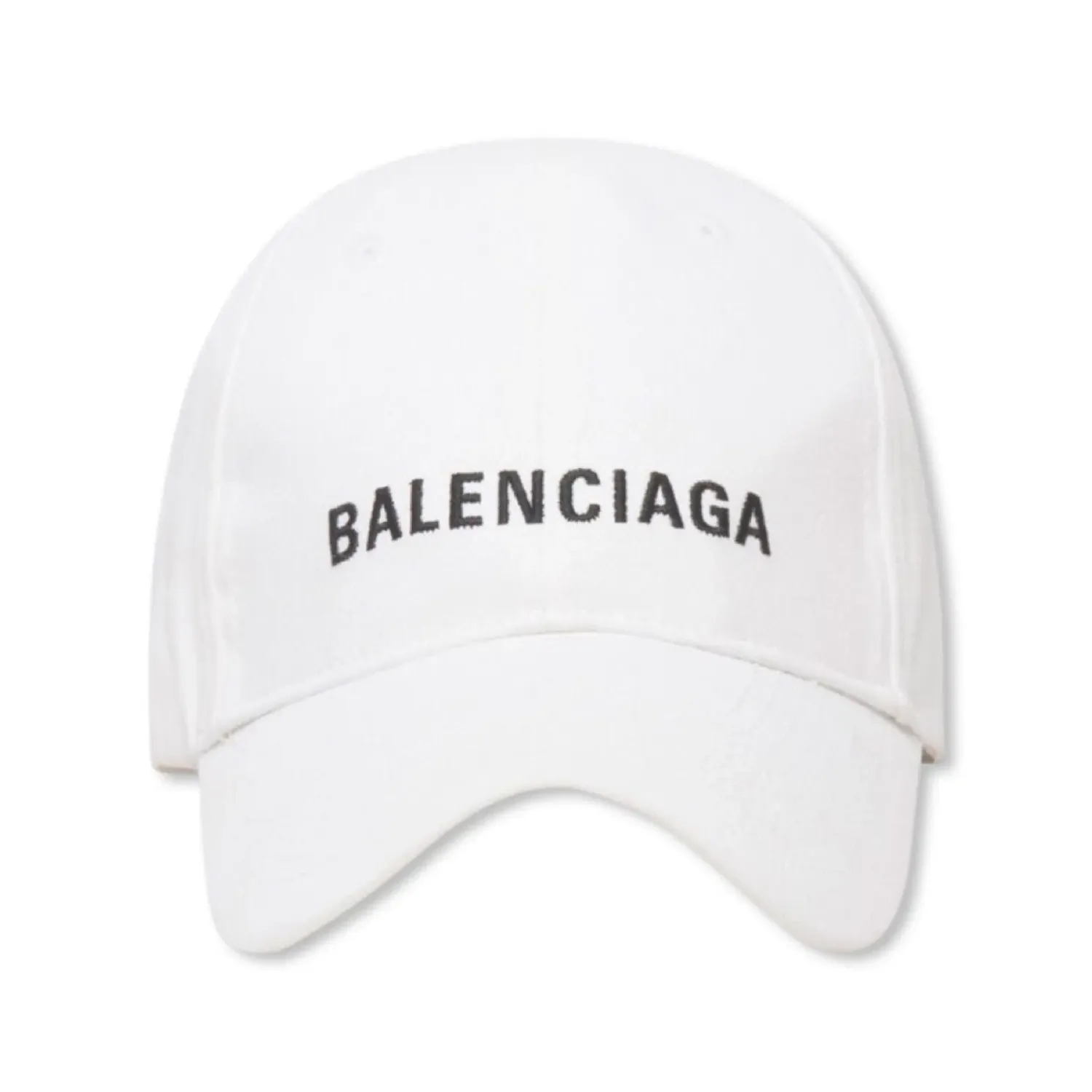 BALENCIAGA LOGO EMBROIDERED BASEBALL CAP White/Black