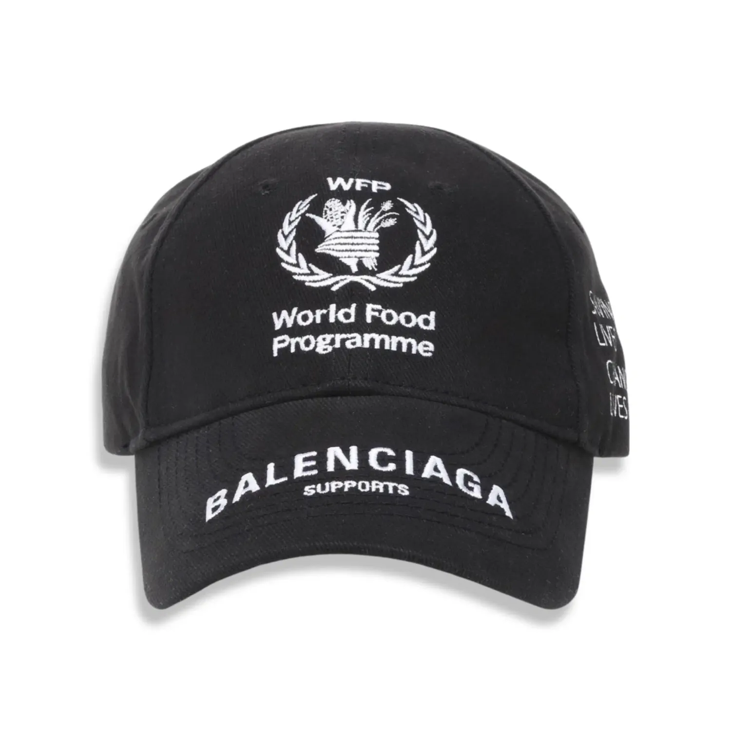 Balenciaga Black WFP Embroidered Cotton Cap