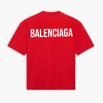 Balenciaga T-Shirts Logo Medium Fit T-Shirt Red/White