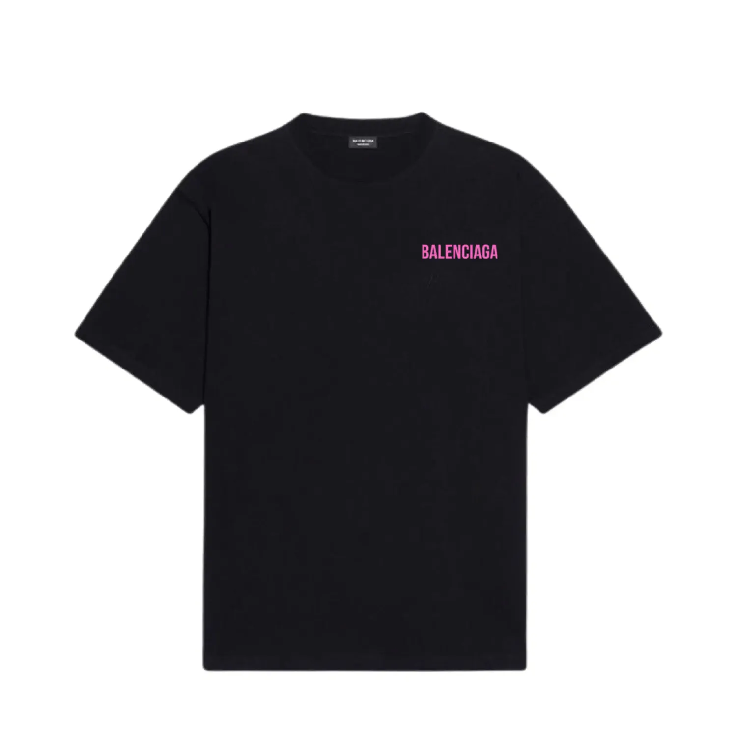 Balenciaga T-Shirts Logo Medium Fit T-Shirt Black/Pink