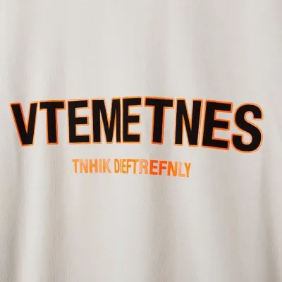 Vetements Logo Print CottonJersey T-Shirt White