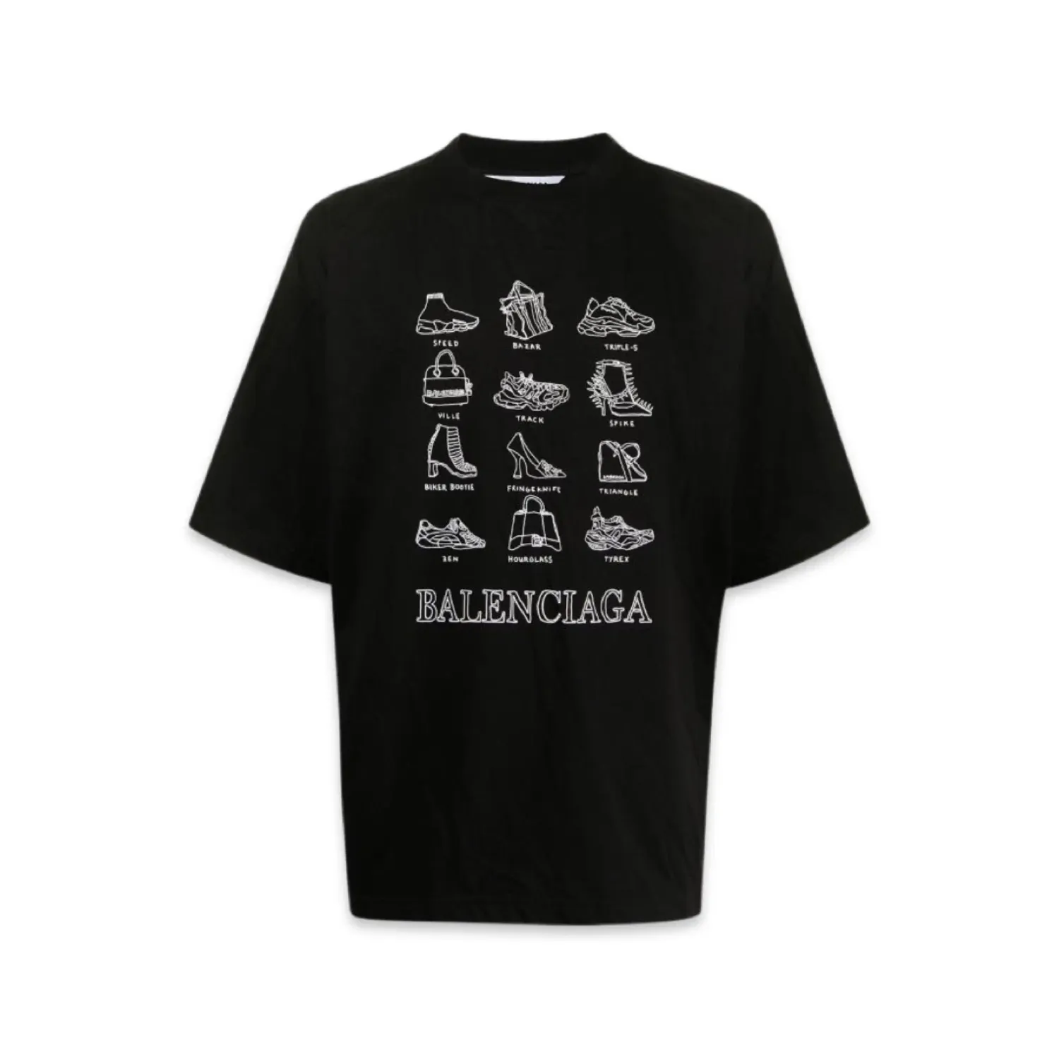 Balenciaga printed oversized T-shirt Black