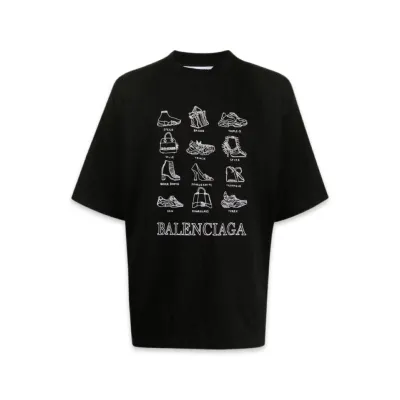 Balenciaga printed oversized T-shirt Black