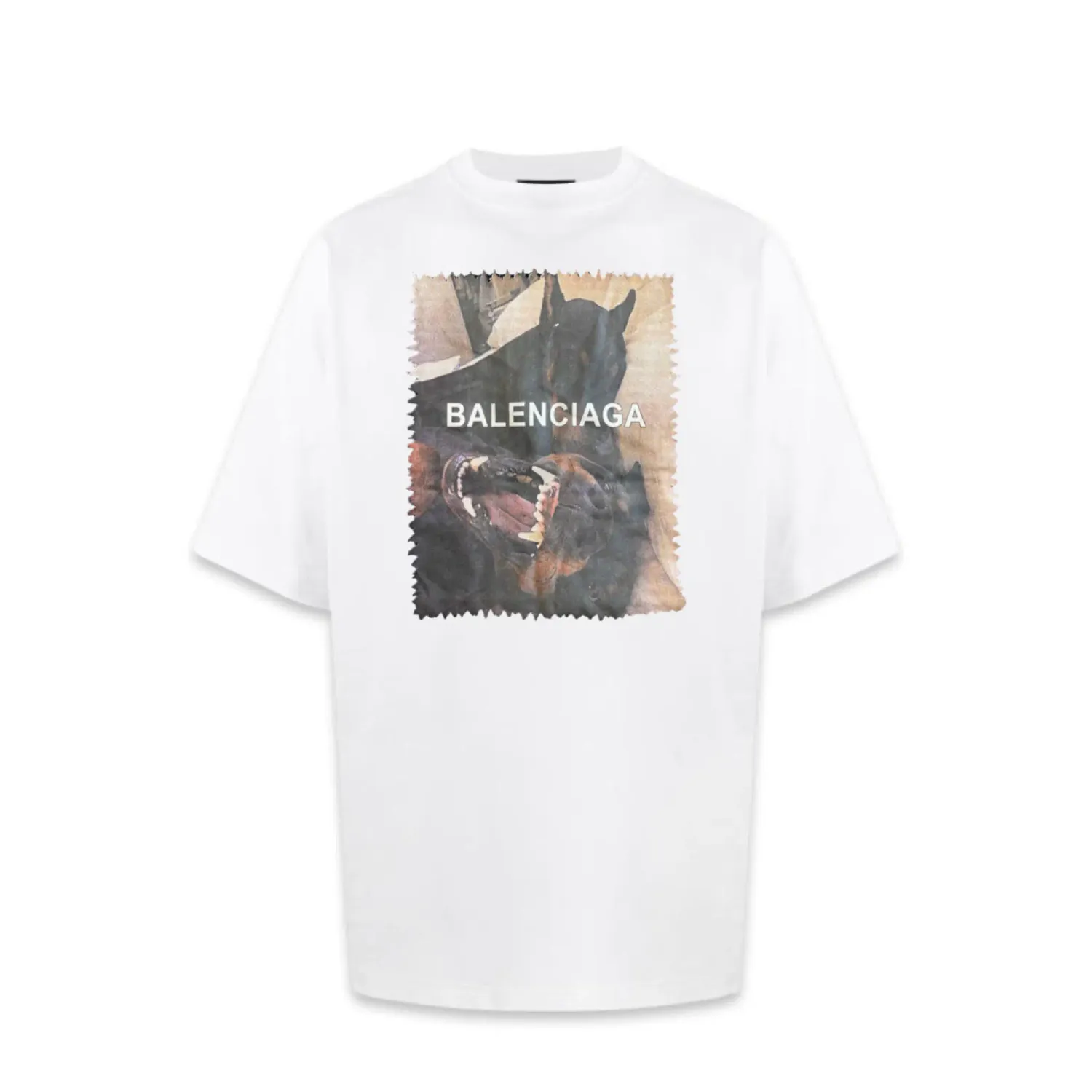 Balenciaga Dog Printed T-SHIRT IN WHITE