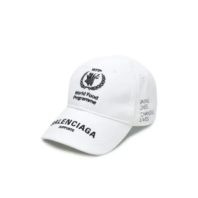 Balenciaga Black WFP Embroidered Cotton Cap