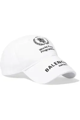 Balenciaga Black WFP Embroidered Cotton Cap