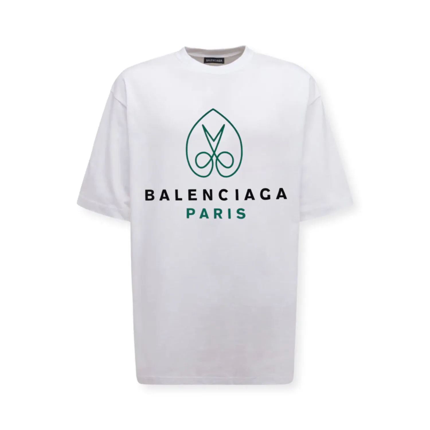 Balenciaga Logo print T-shirt White &amp; Green