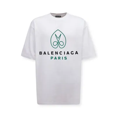 Balenciaga Logo print T-shirt White &amp; Green