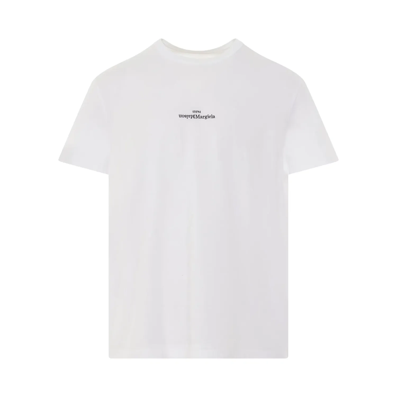 MAISON MARGIELA Upside Down Logo T-Shirt in White/Black