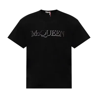 ALEXANDER McQUEEN Classic Logo Embroidered T-Shirt in Black