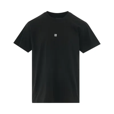 GIVENCHY 4G Logo Embroidered T-Shirt in BLACK