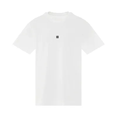 GIVENCHY 4G Logo Embroidered T-Shirt in WHITE