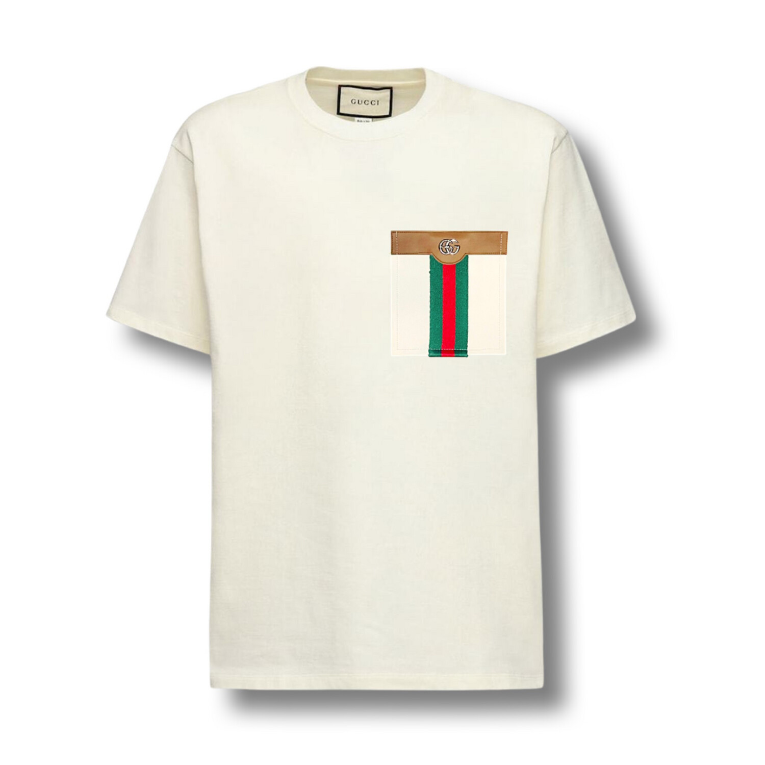 Gucci Web Stripe Pocket T-shirt off-white