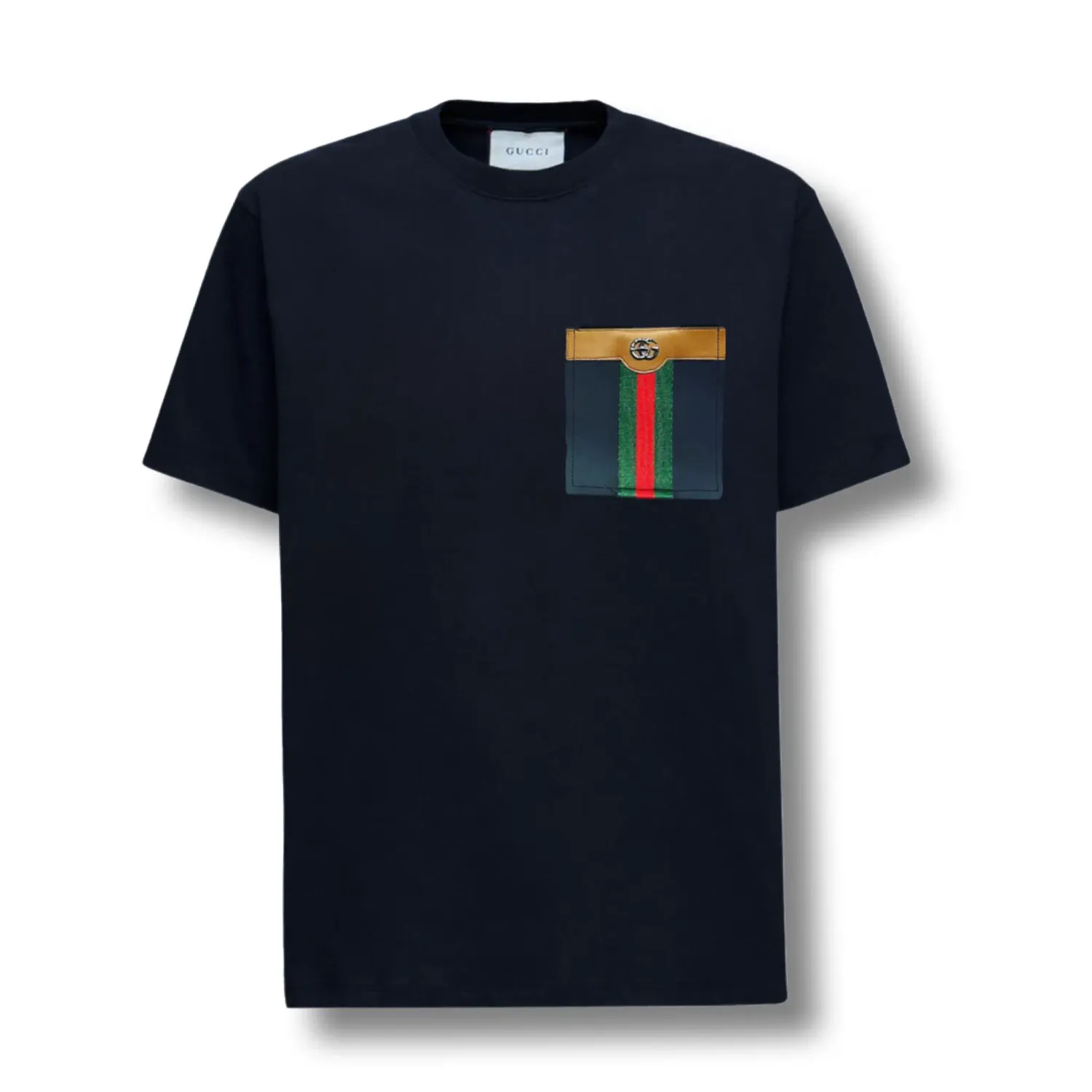 Gucci Web Stripe Pocket T-shirt Blac