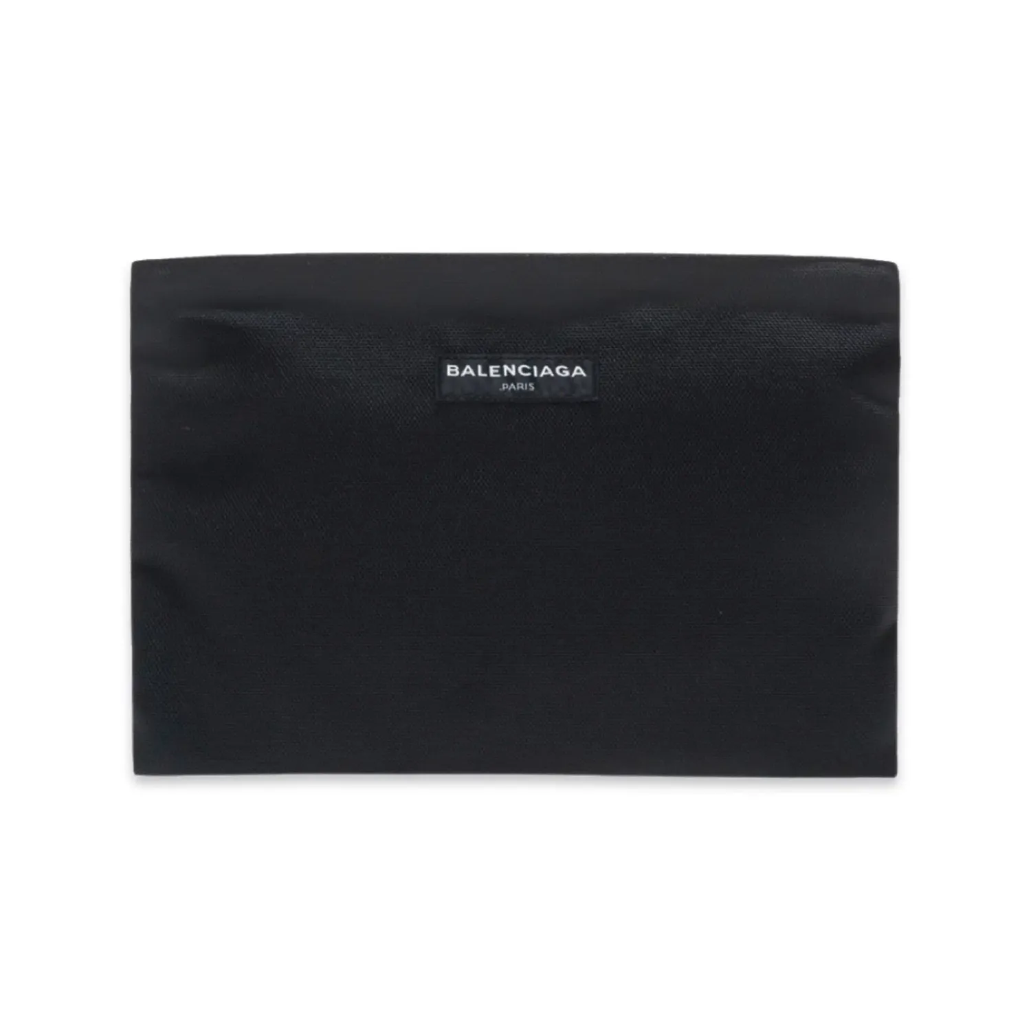 BALENCIAGA NYLON LOGO ZIP POUCH BAG BLACK &amp; WHITE