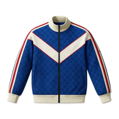 Gucci GG Web-stripe track jacket blue