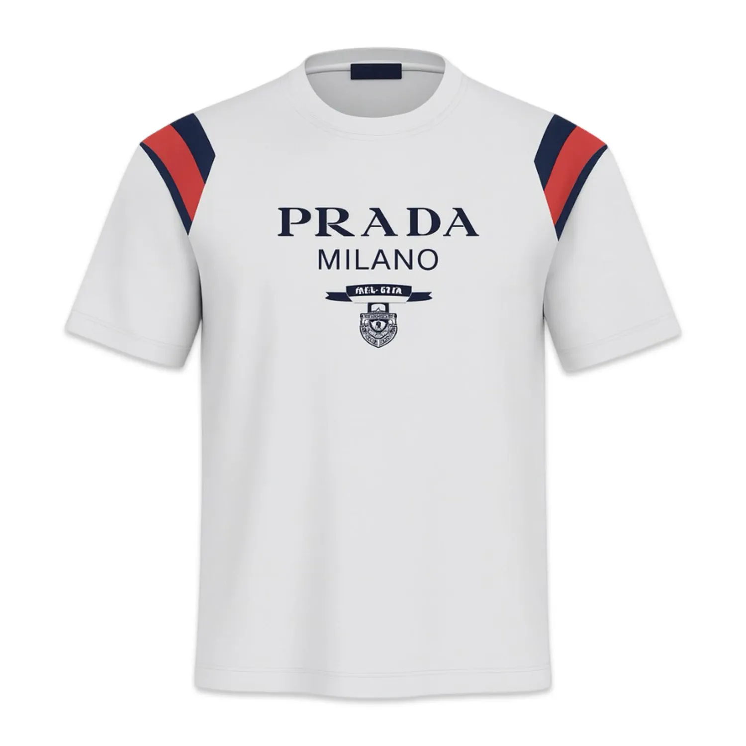 Prada Jersey T-shirt White, navy and red