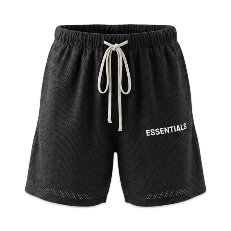 FOG Essentials Graphic Drawstring Mesh Shorts black