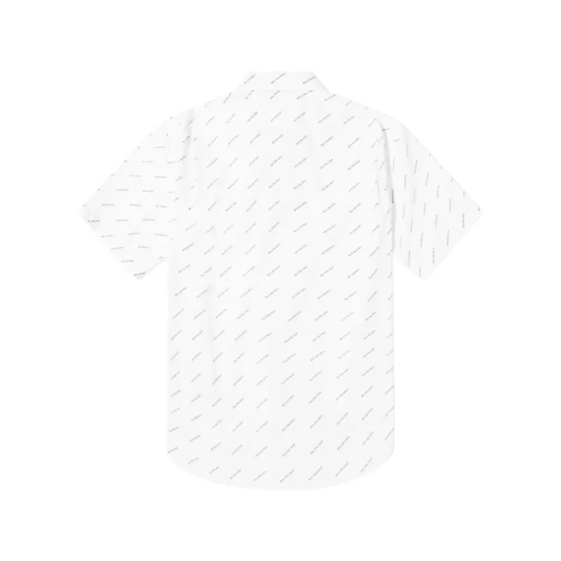 BALENCIAGA SHORT SLEEVE ALL OVER PRINT SHIRT WHITE &amp; BLACK